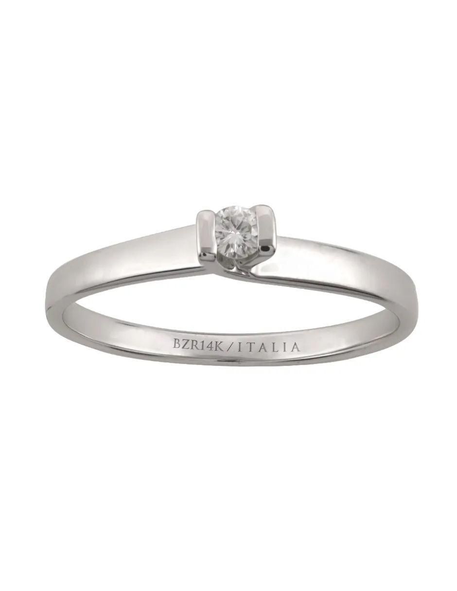 Solitario de oro blanco 14 k diamante Solitario de oro blanco 14 k diamante
