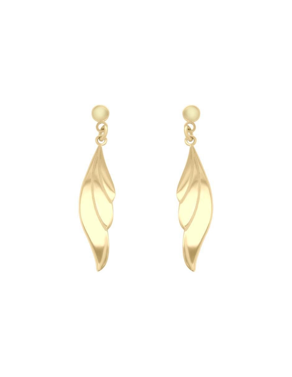 Aretes de alas de oro 14 K con acabado brillante Aretes de alas de oro 14 K con acabado brillante