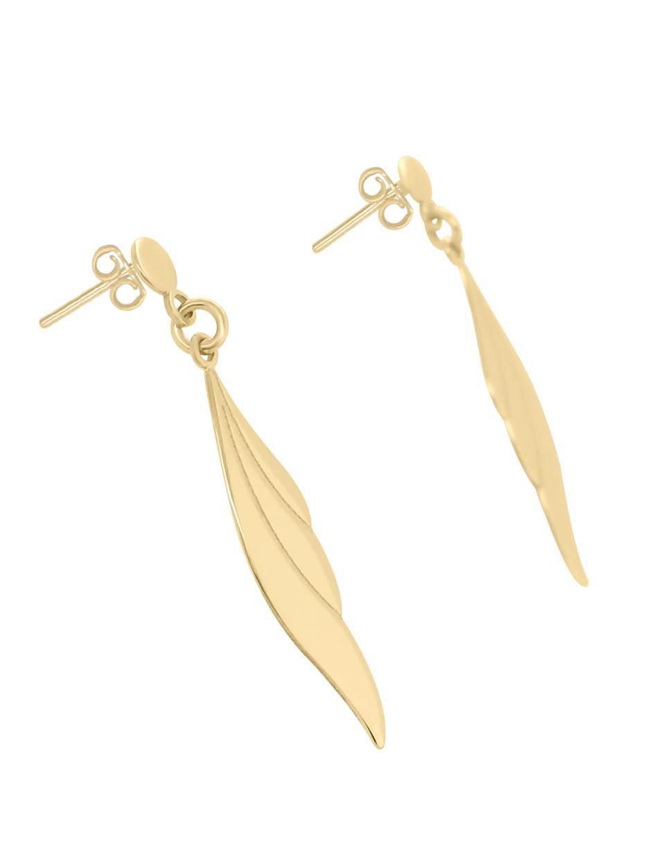 Aretes de alas de oro 14 K con acabado brillante 2