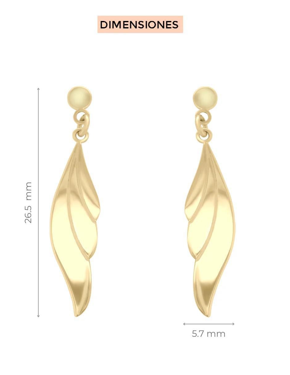 Aretes de alas de oro 14 K con acabado brillante 3
