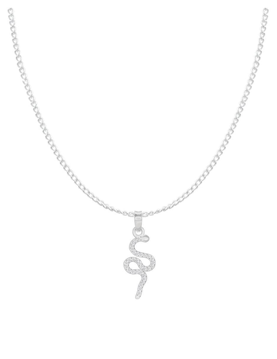 Collar con dije de serpiente de plata p 925