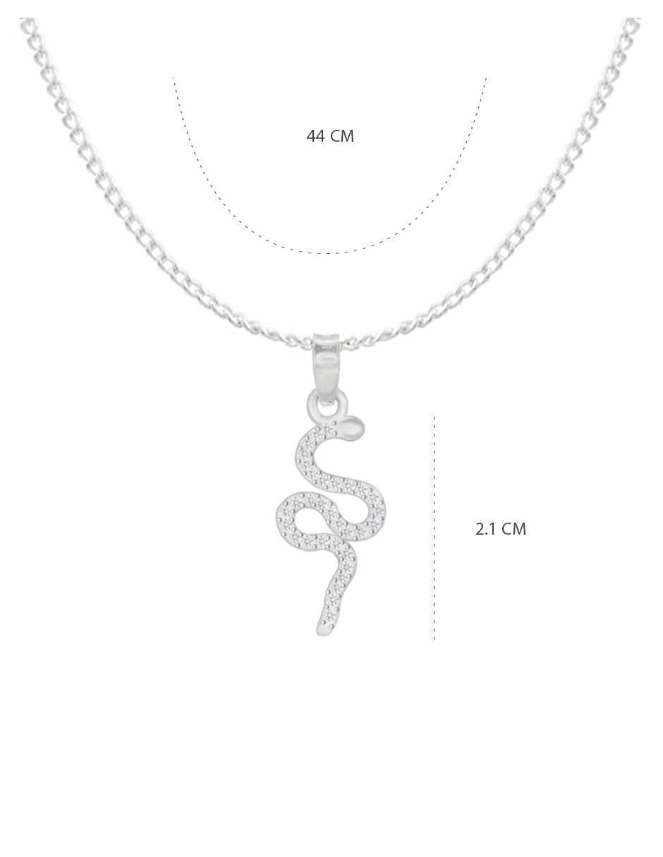 Collar con dije de serpiente de plata p 925 6