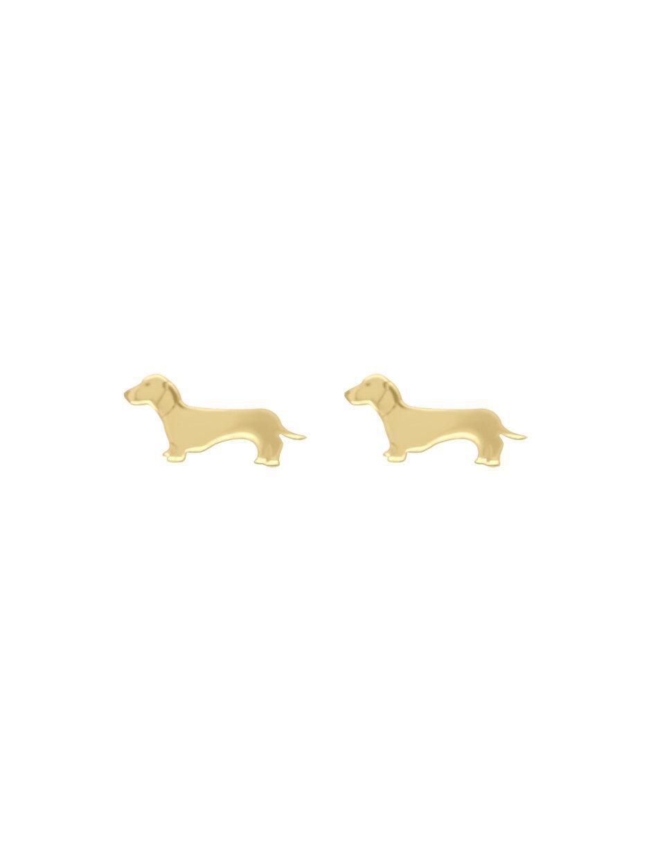 Aretes de perro de oro 14 K con acabado brillante Aretes de perro de oro 14 K con acabado brillante