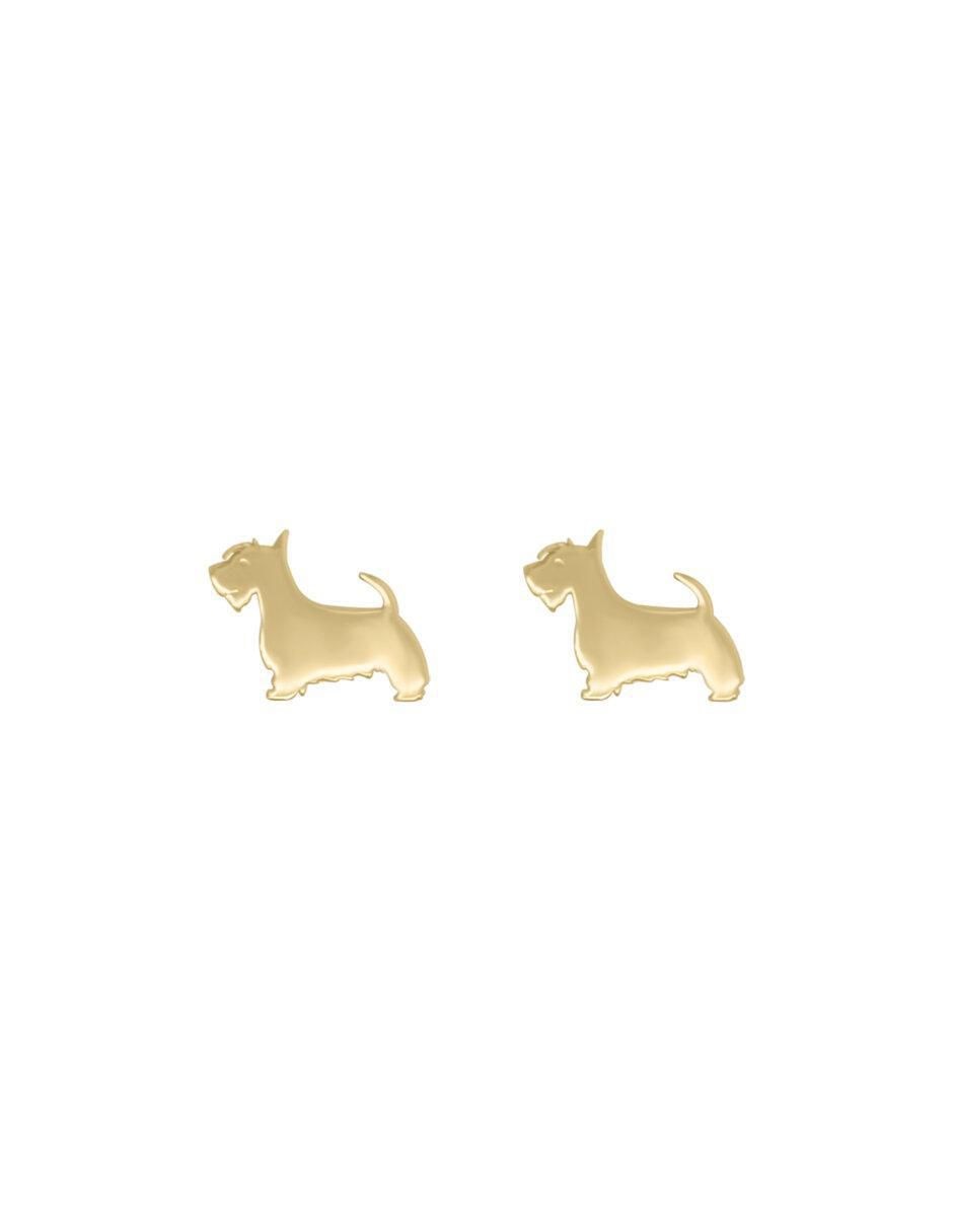 Aretes de perro de oro 14 K con acabado brillante Aretes de perro de oro 14 K con acabado brillante