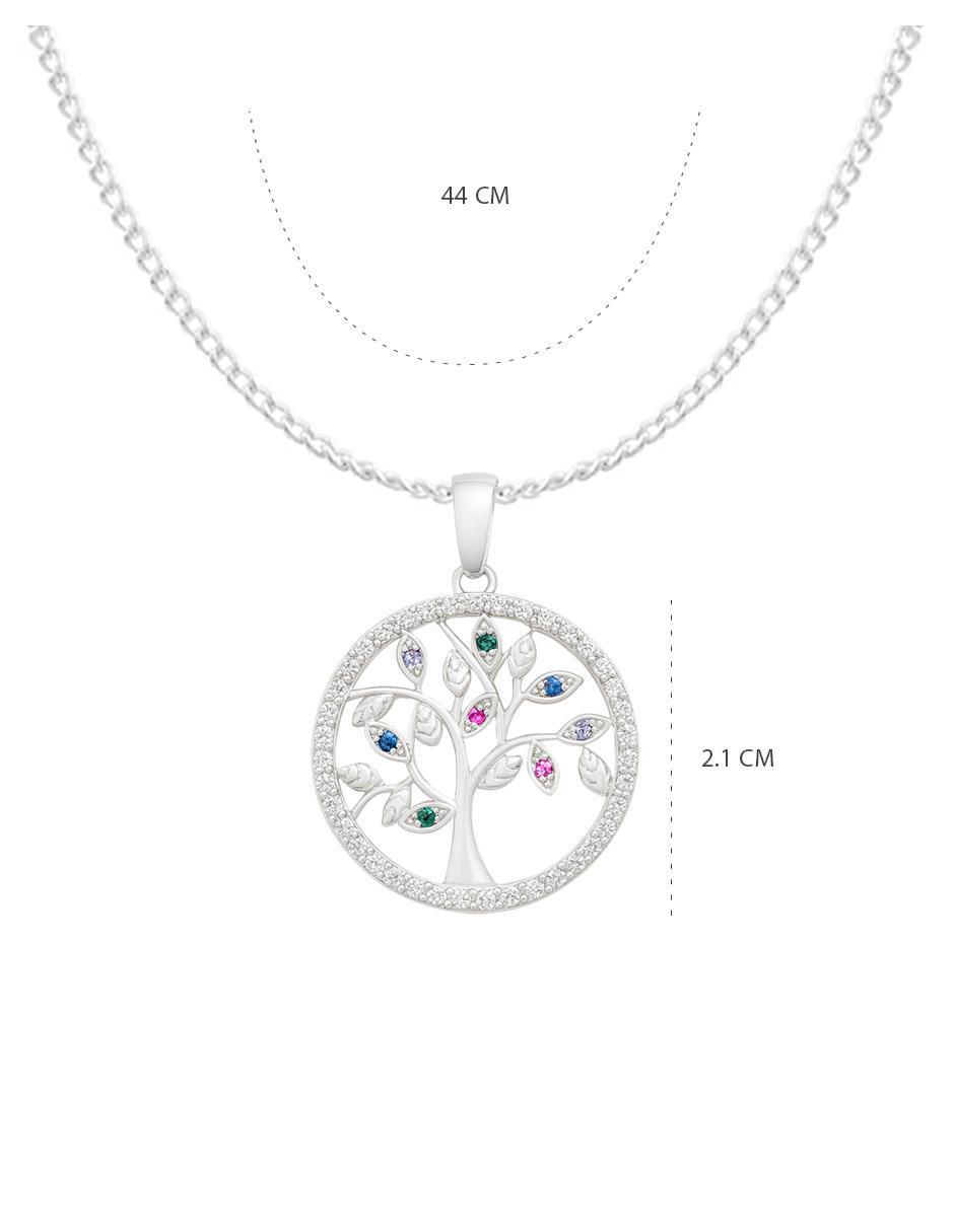 Collar con dije de árbol de la vida Clepsidra de plata p 925