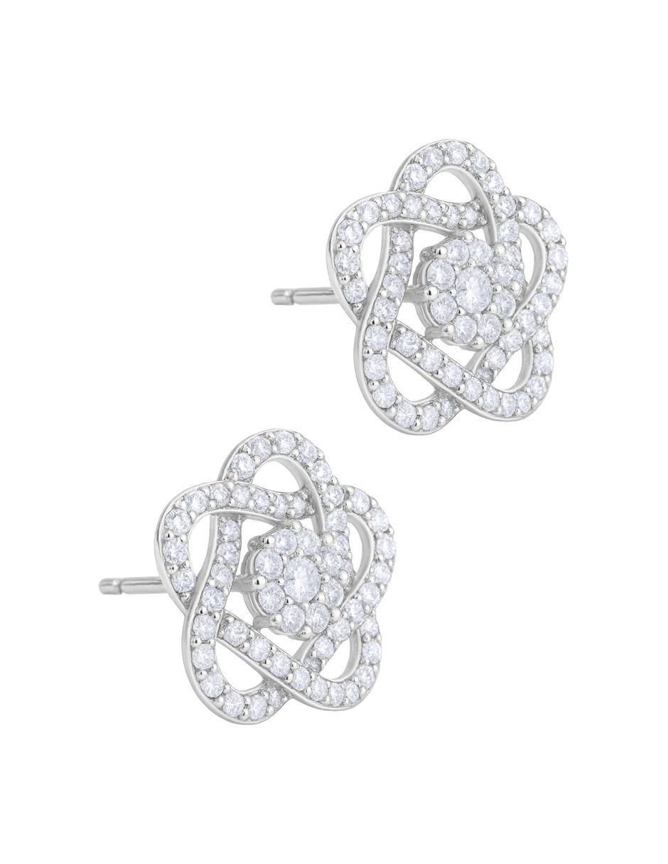 Broqueles de flor de plata P 925 con acabado plateado 2