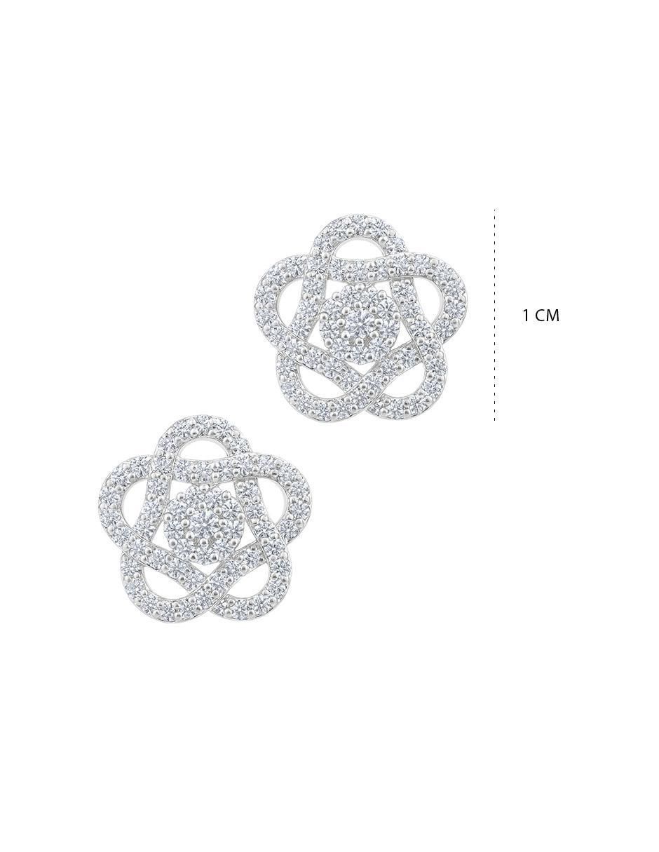 Broqueles de flor de plata P 925 con acabado plateado 6