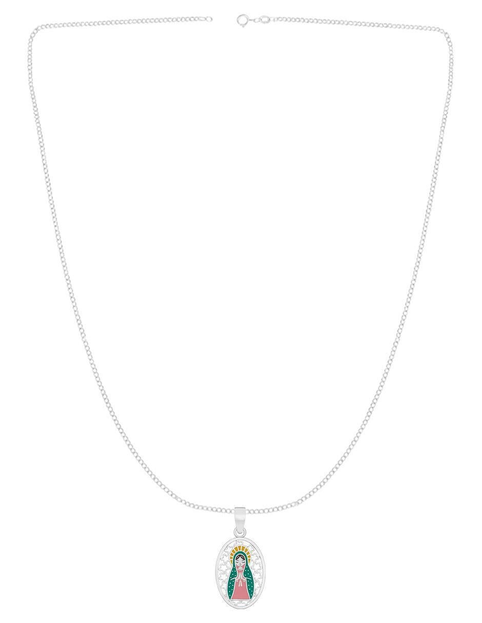 Collar con dije virgen de plata P 925 3