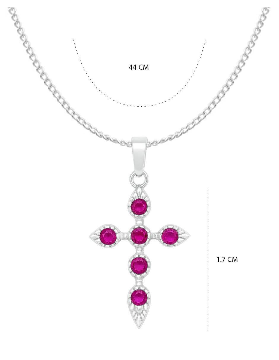 Collar con dije de cruz de plata P 925 6