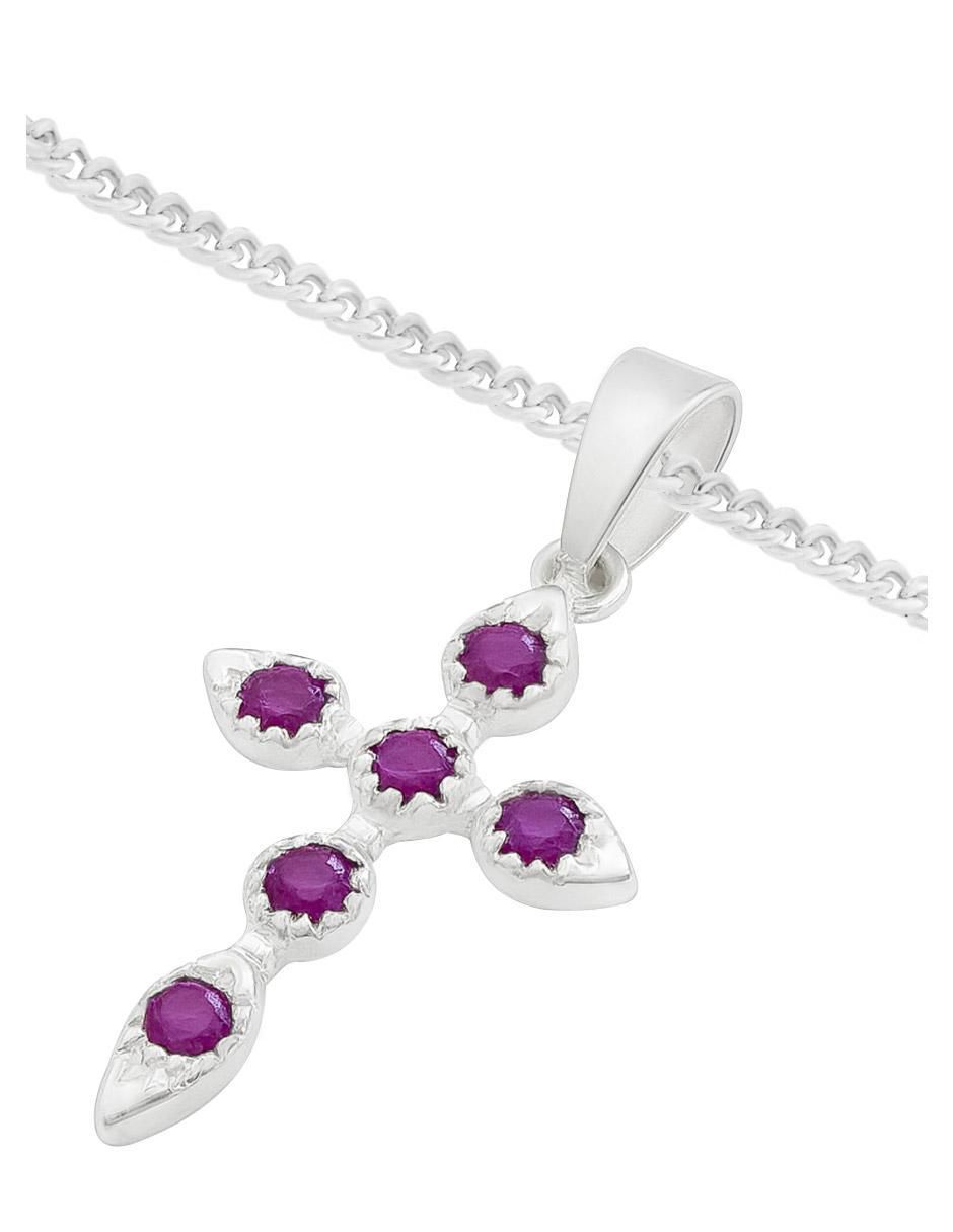 Collar con dije de cruz de plata P 925 5