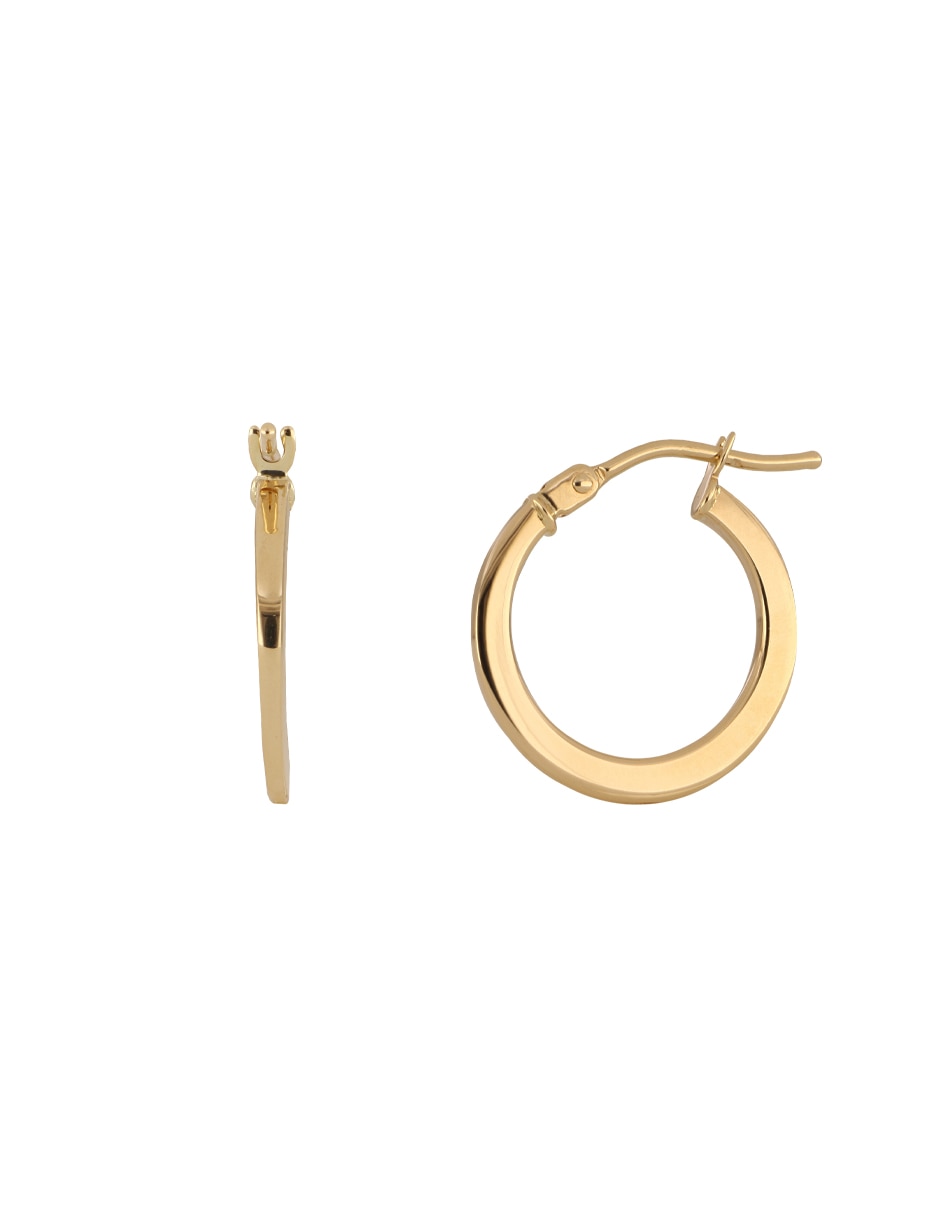 Arracadas de oro 14 K con acabado pulido