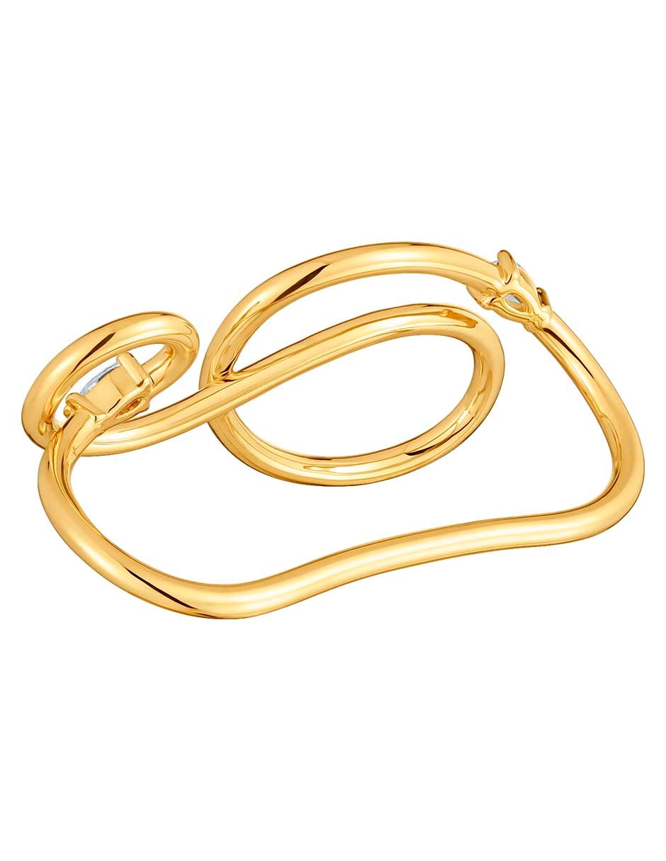 Anillo Lio Lgd de plata P 925 diamante con acabado baño de oro