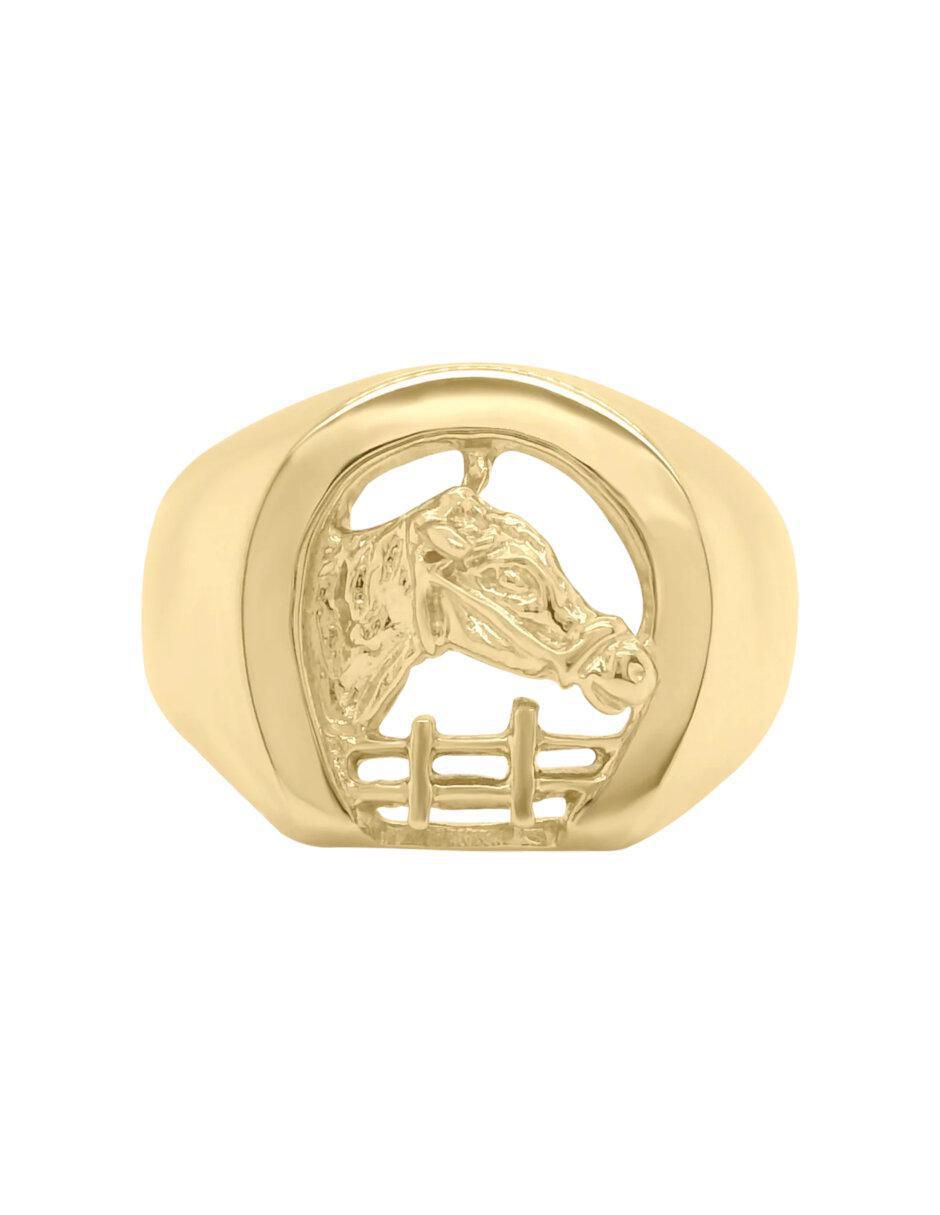 Anillo de caballo Kael 14 k de oro brillante Anillo de caballo Kael 14 k de oro brillante