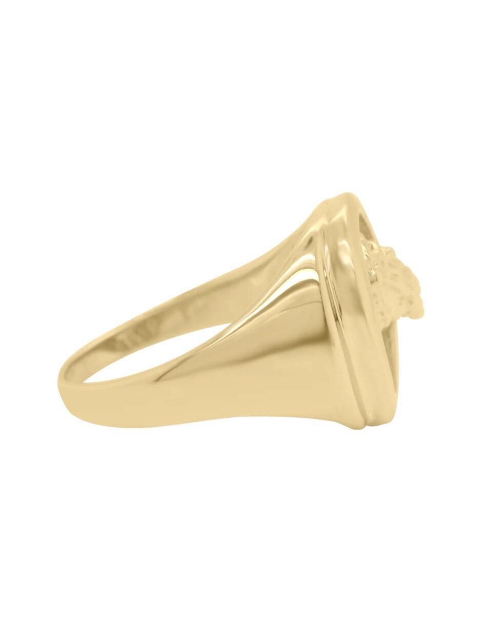 Anillo de caballo 14 k de oro brillante