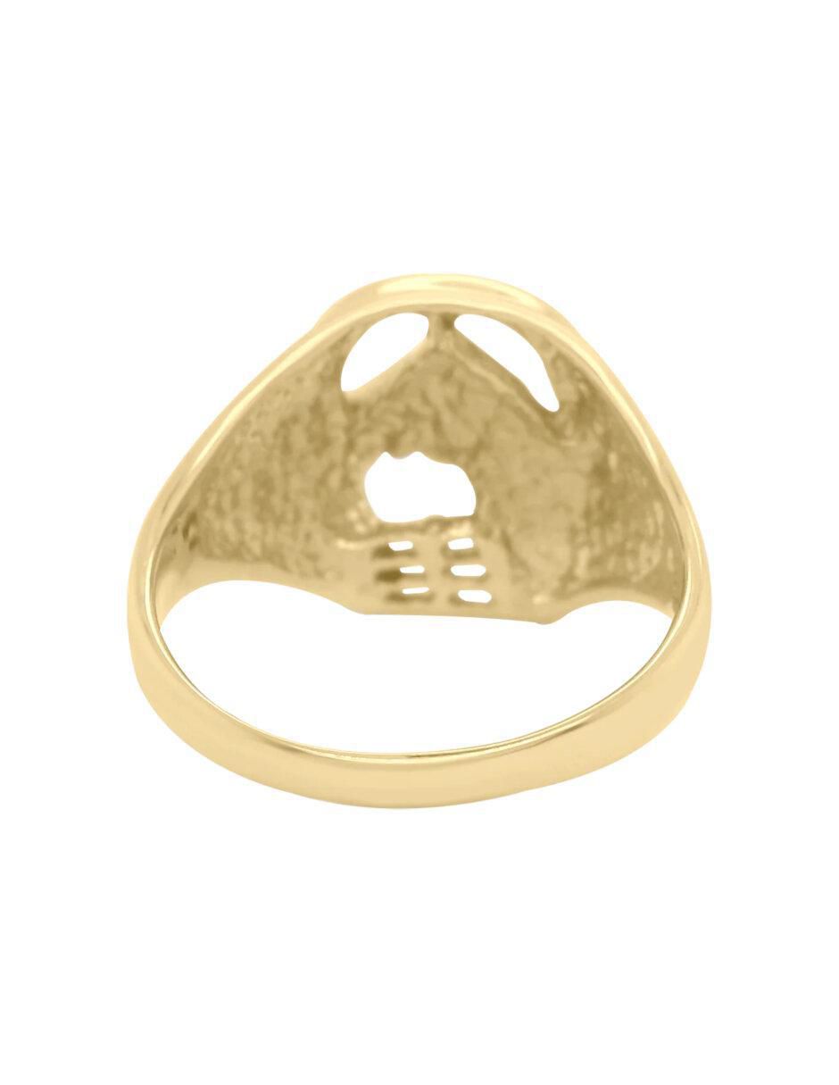 Anillo de caballo 14 k de oro brillante