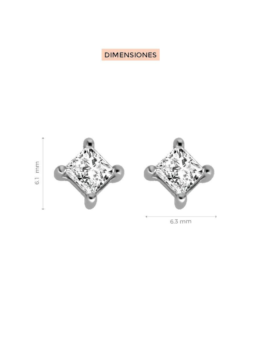 Aretes de rombo de oro 14 K con acabado brillante diamante 4