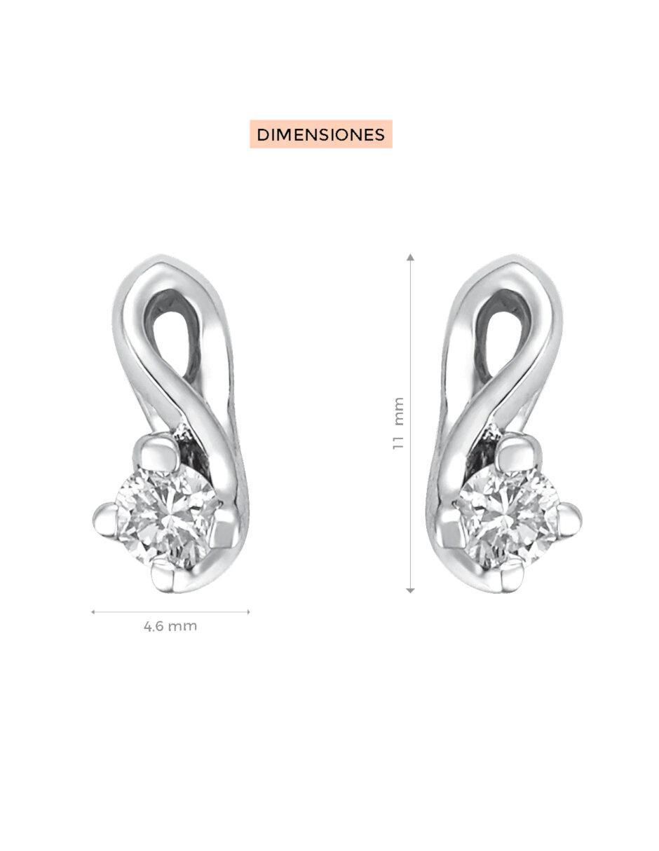 Aretes de oro 14 K con acabado brillante diamante 3
