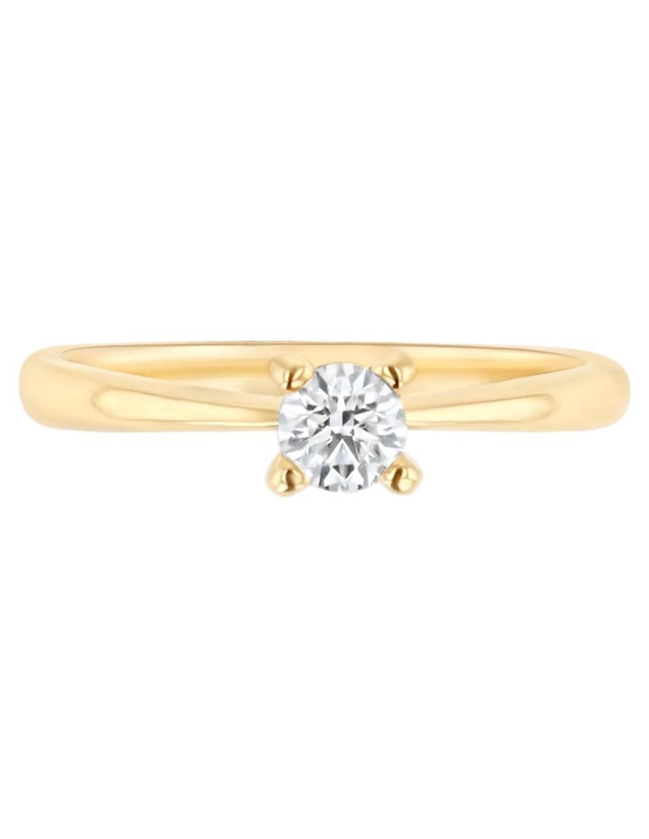 Solitario de oro 14 k diamante