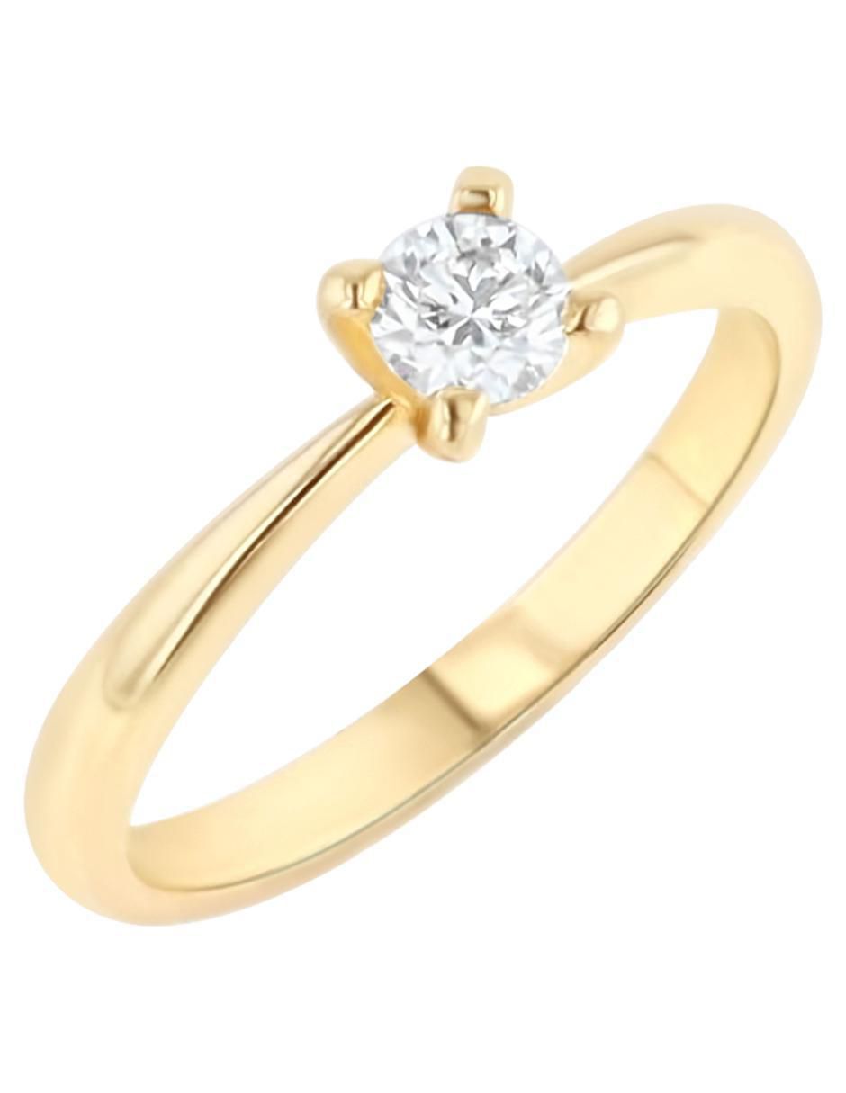 Solitario de oro 14 k diamante 5