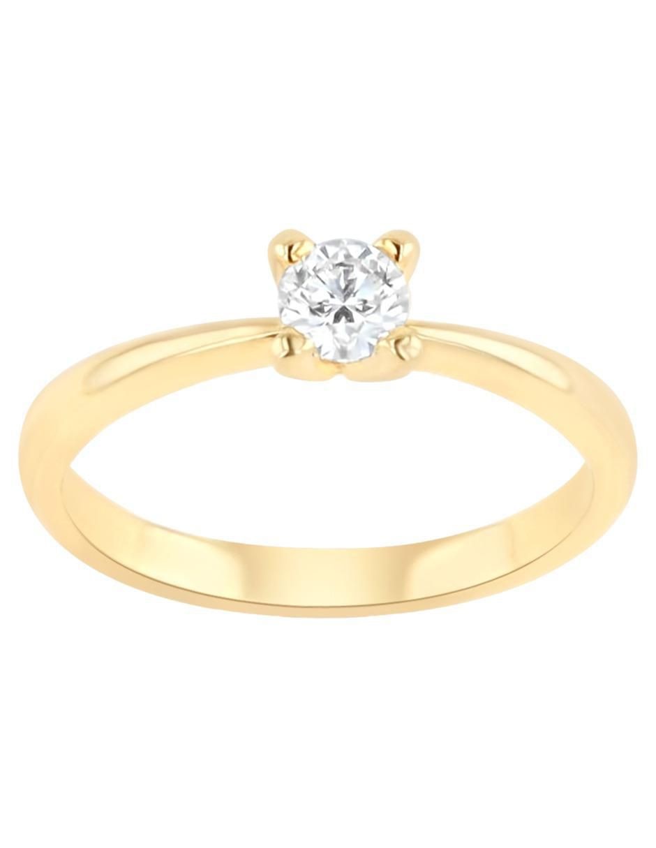 Solitario de oro 14 k diamante 4