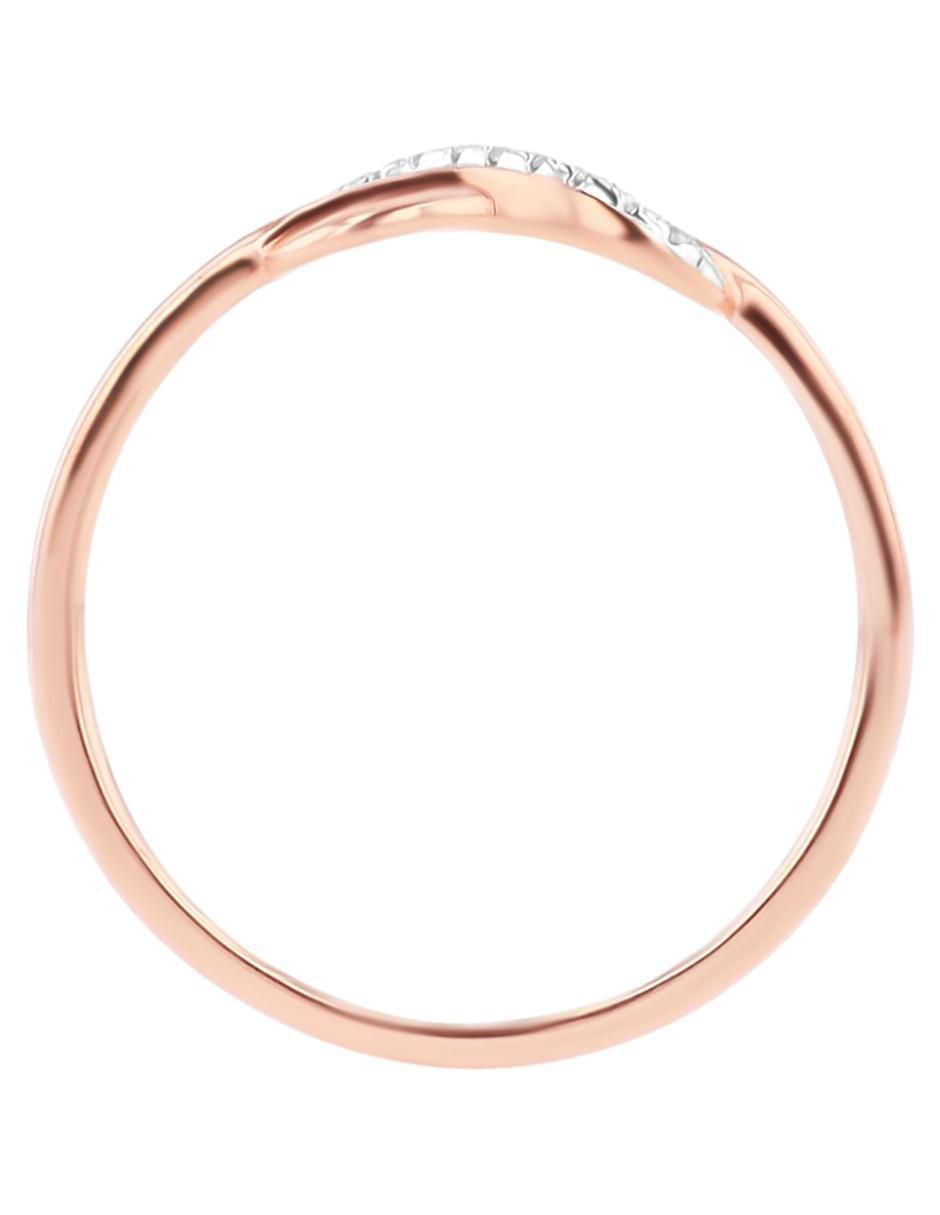 Anillo de infinito 14 k de oro rosa diamante brillante