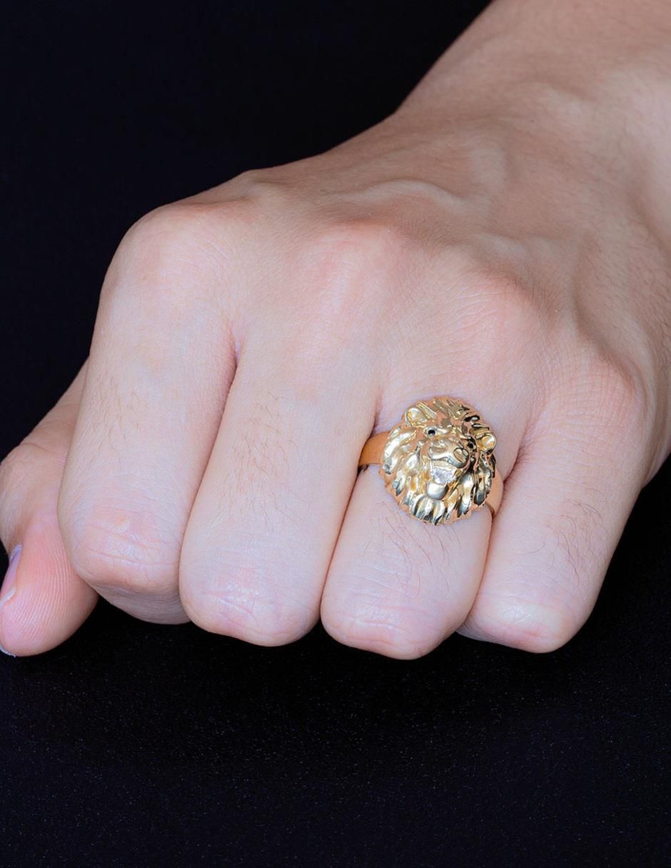 Anillo 10 k de oro zirconia brillante