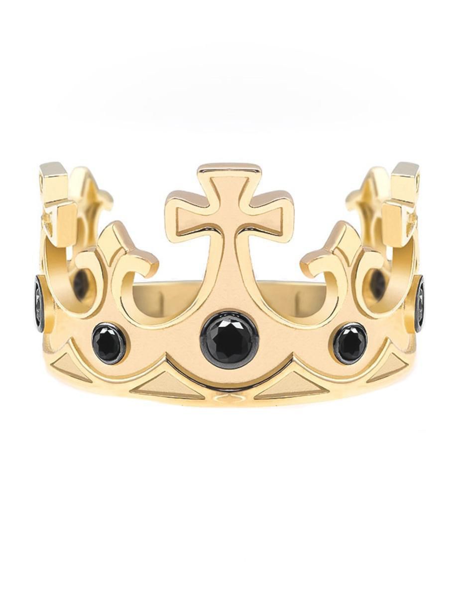 Anillo de corona 10 k de oro zirconia brillante Anillo de corona 10 k de oro zirconia brillante