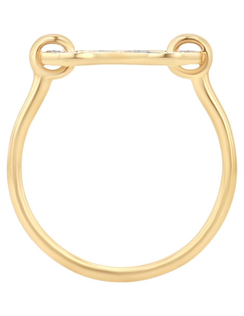Anillo de infinito 14 k de oro amarillo diamante brillante