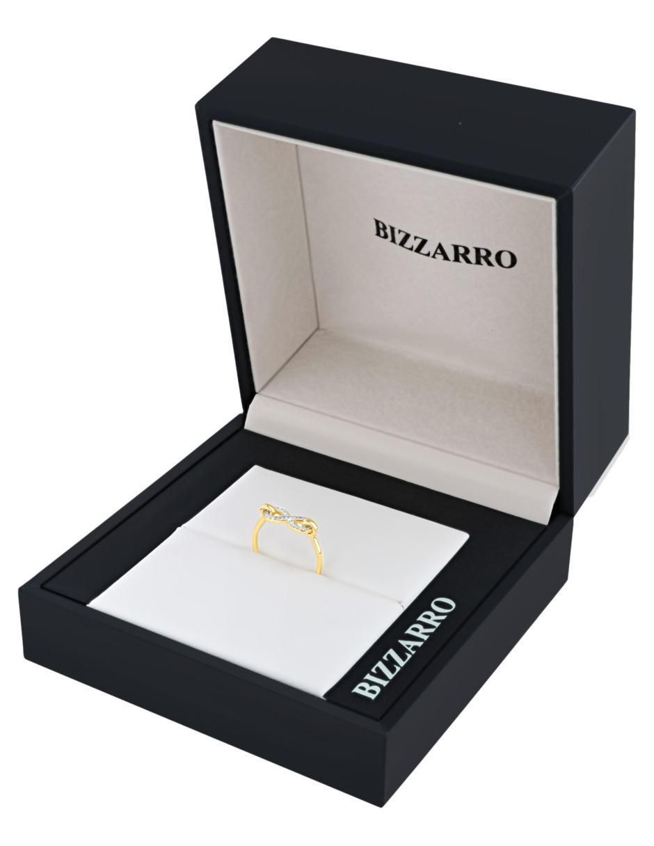 Anillo de infinito 14 k de oro amarillo diamante brillante