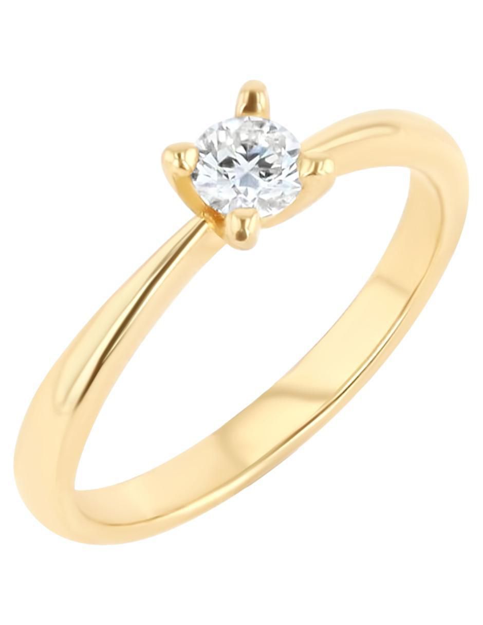 Solitario de oro 14 k diamante 5