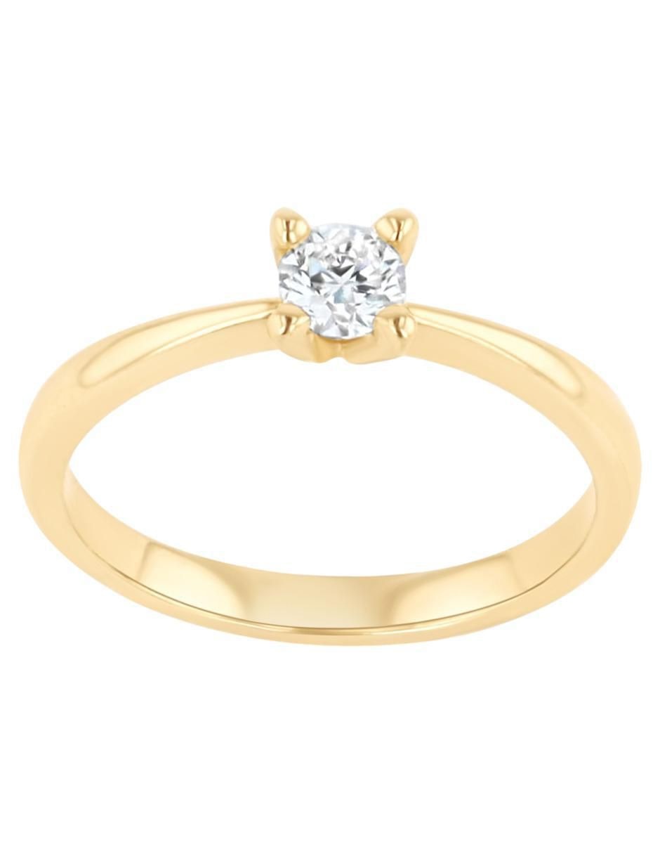 Solitario de oro 14 k diamante 4