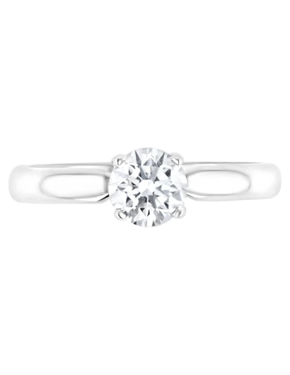 Solitario de oro blanco 14 k diamante