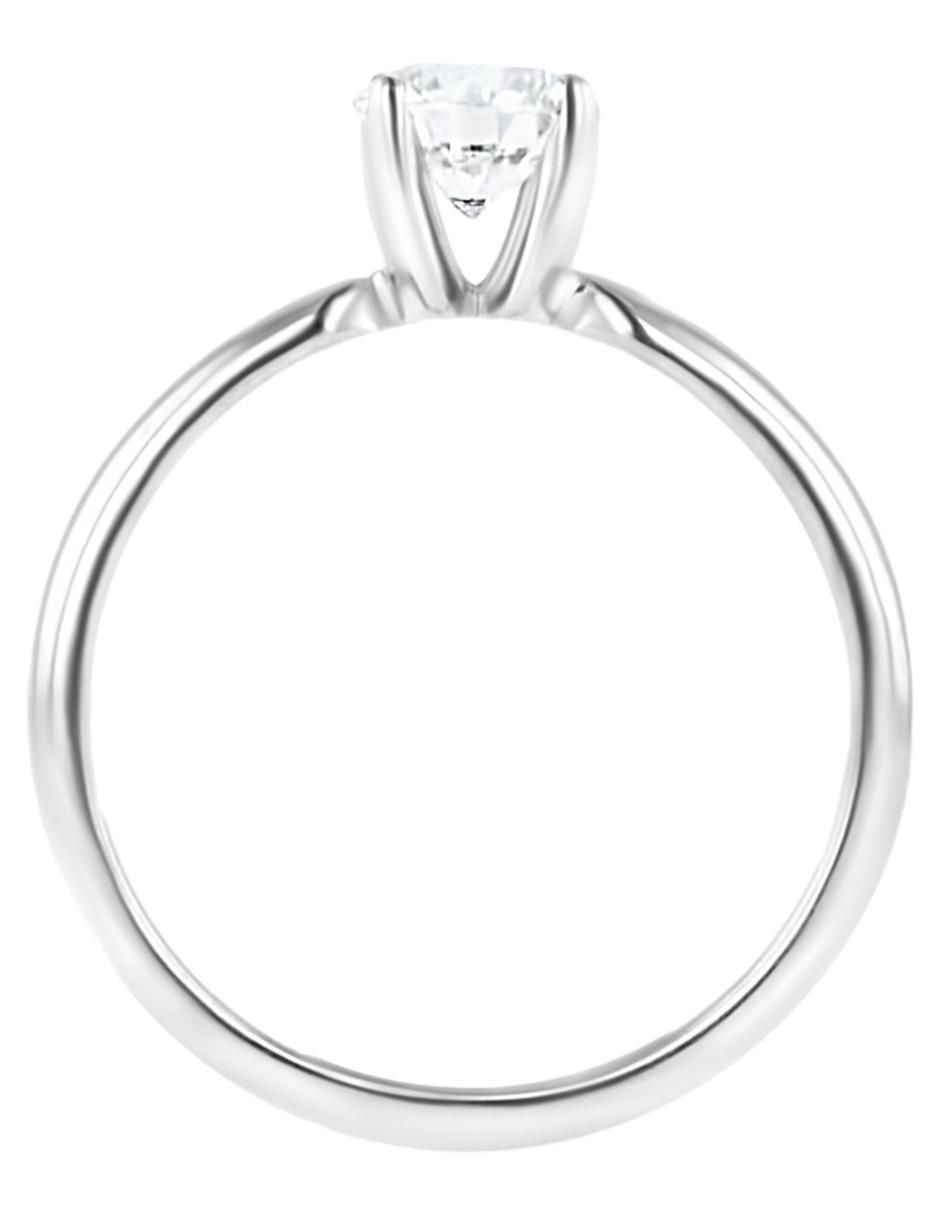 Solitario de oro blanco 14 k diamante