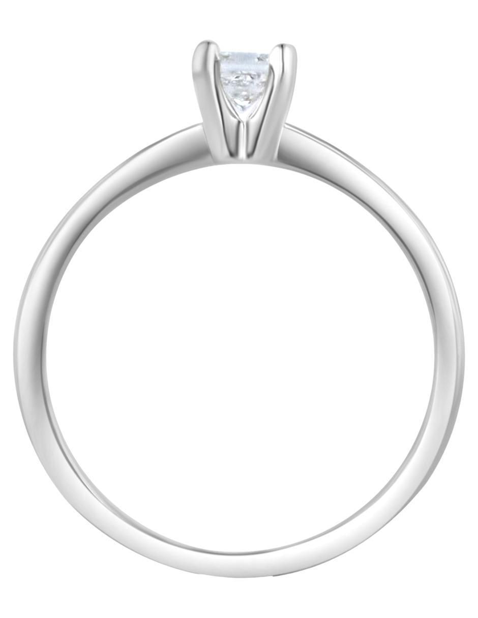 Solitario de oro blanco 14 k diamante