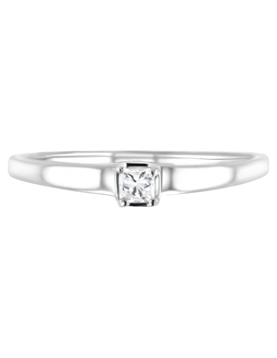 Solitario de oro blanco 14 k diamante Solitario de oro blanco 14 k diamante