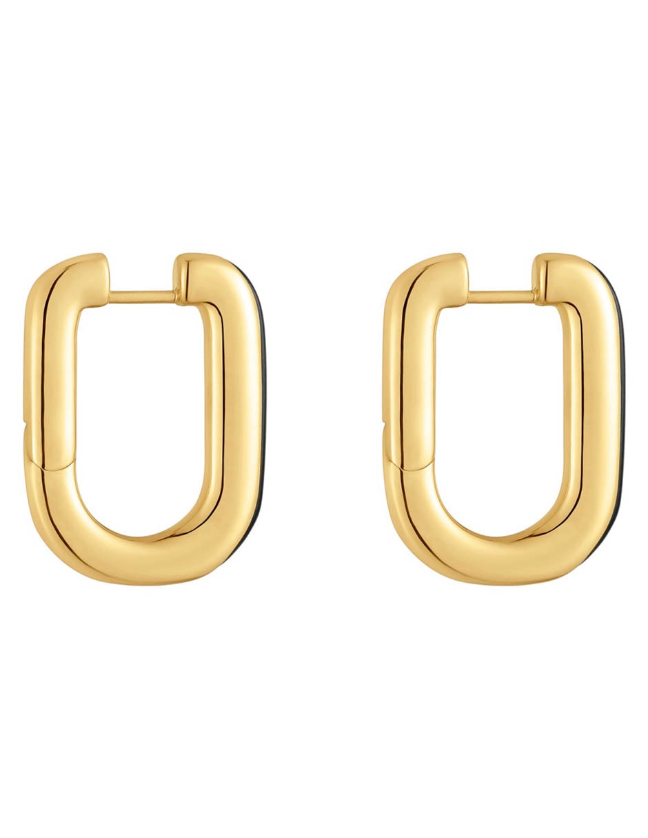 Aretes de aro de plata P 925 ónix 2