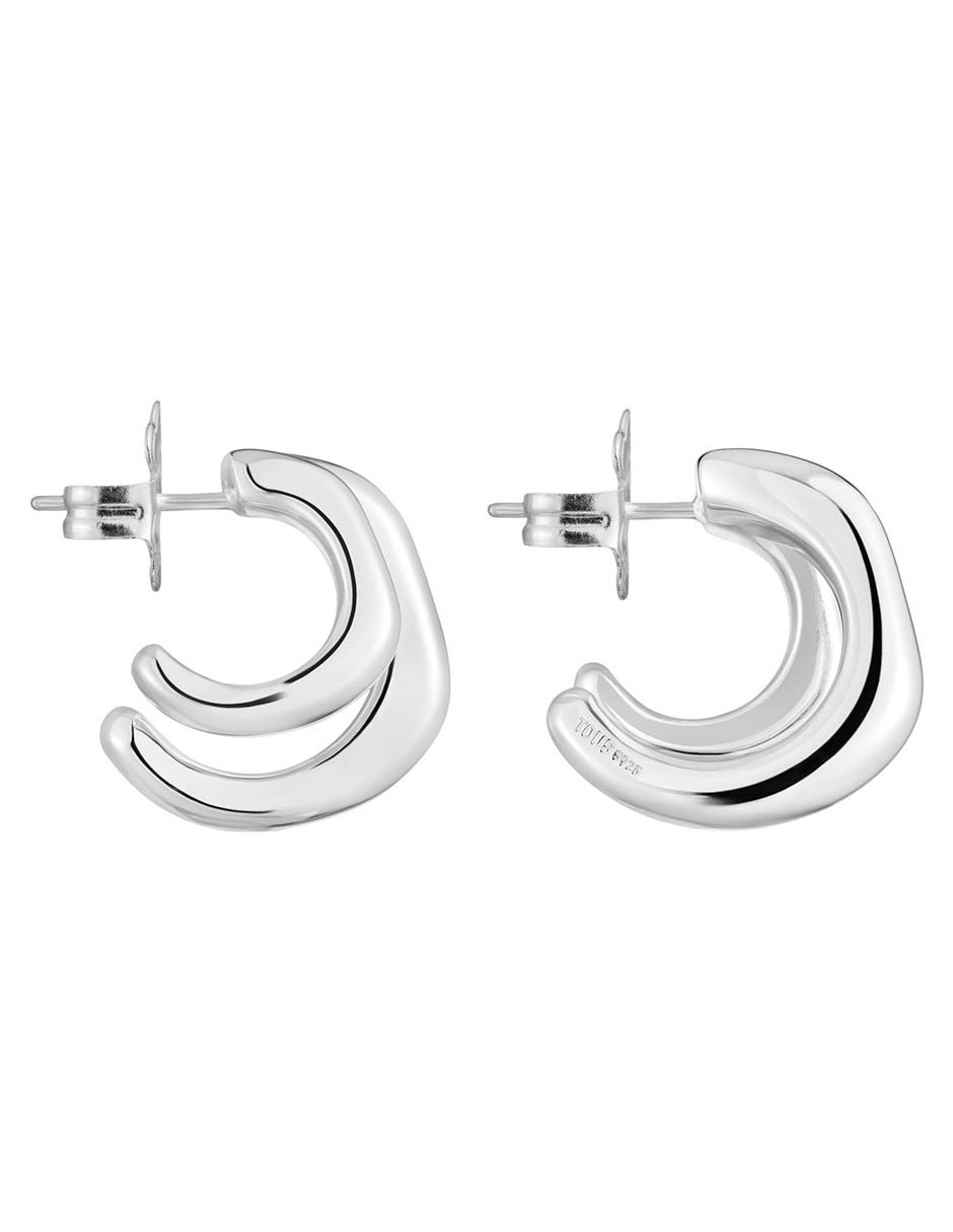 Aretes de aro de plata P 925 con acabado brillante 2
