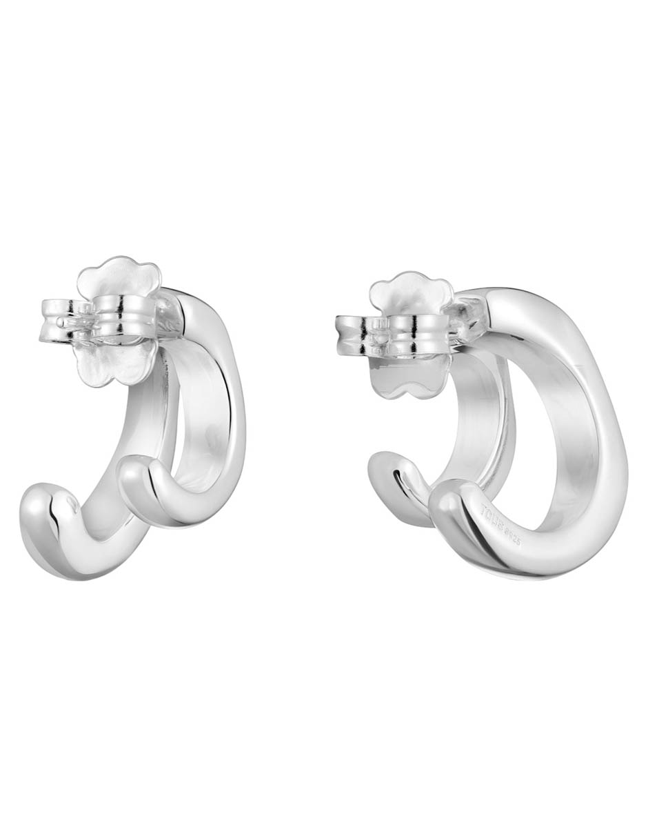 Aretes de aro de plata P 925 con acabado brillante 3
