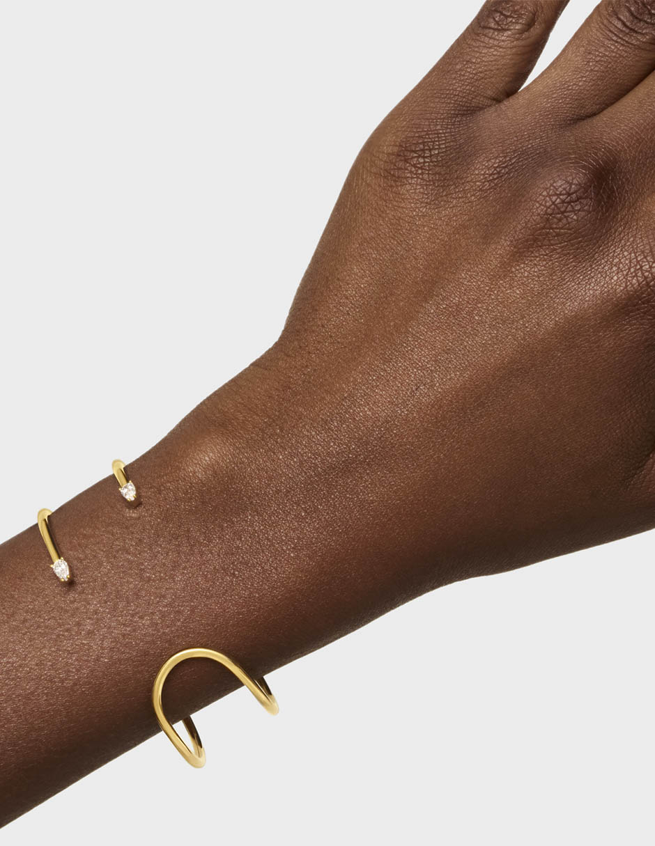 Pulsera de plata P 925 con diamante Tous Lio Lgd acabado baño de oro 4