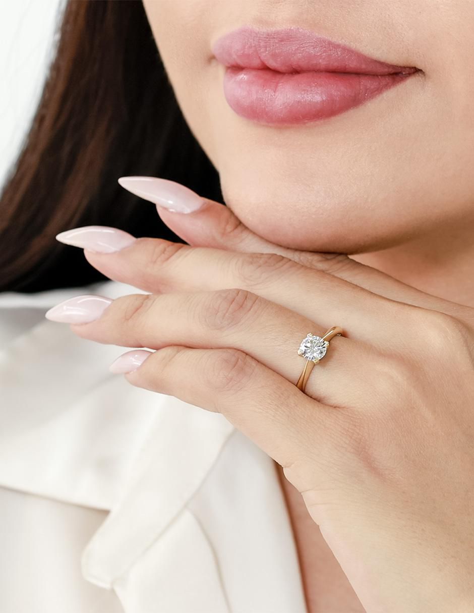 Anillo de compromiso de oro 14 k Abba Joyas