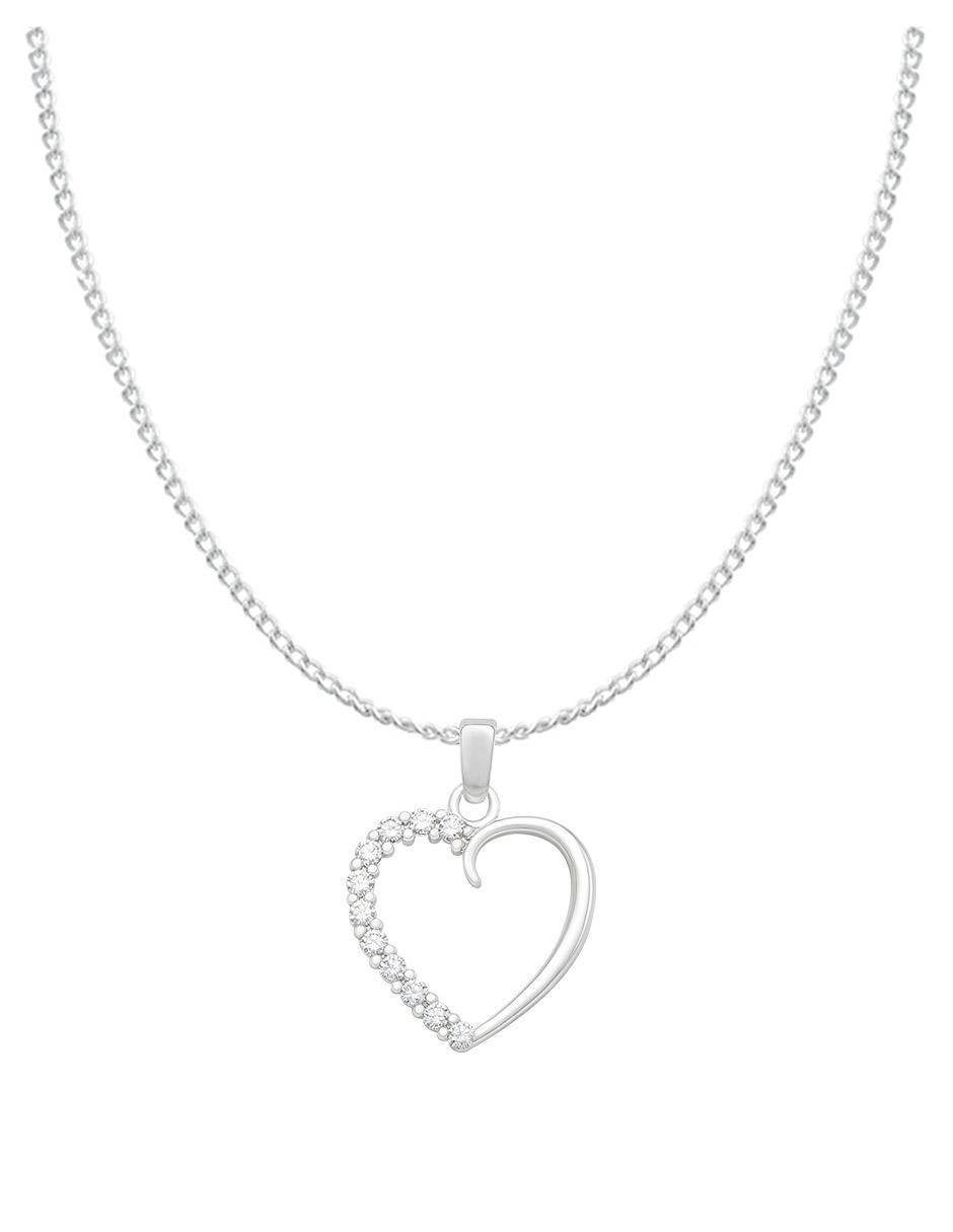 Collar con dije de corazón de plata P 925 Collar con dije de corazón de plata P 925