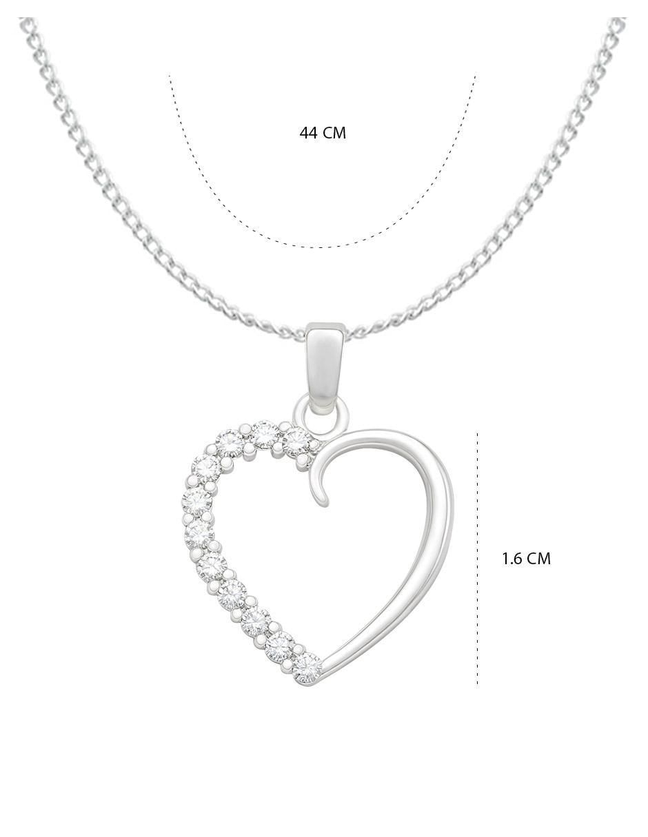 Collar con dije corazón de plata P 925 6