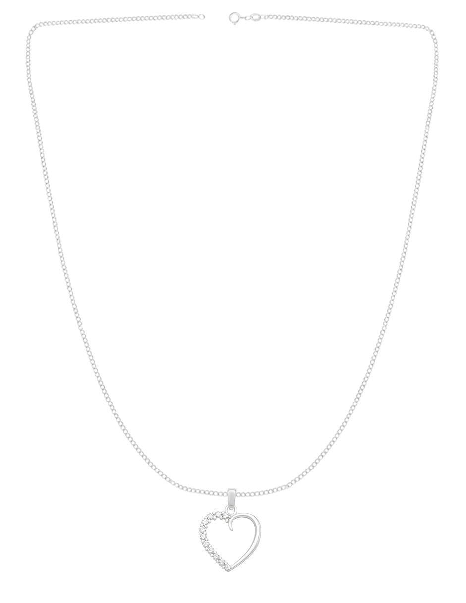 Collar con dije corazón de plata P 925 3