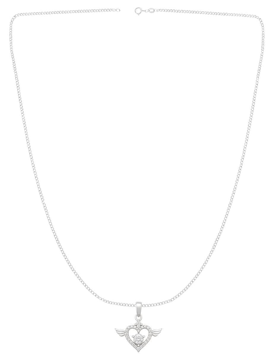 Collar con dije corazón de plata P 925 3