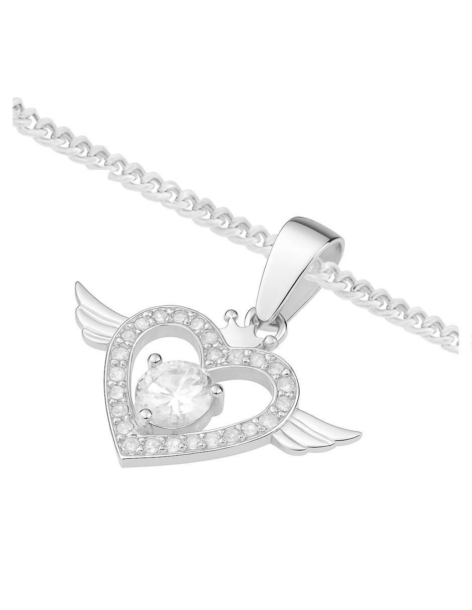 Collar con dije corazón de plata P 925 4