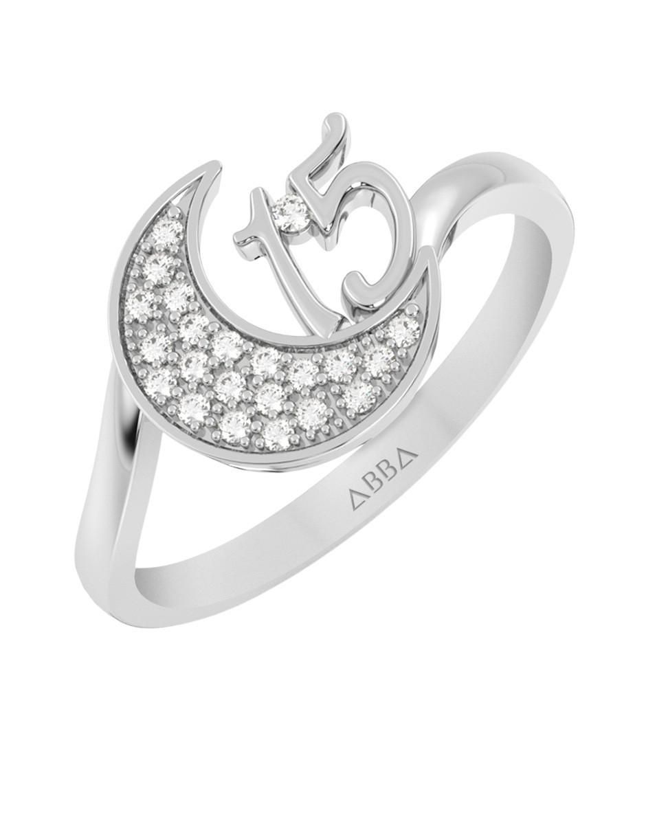Anillo de luna 14 k de oro zirconia brillante 2