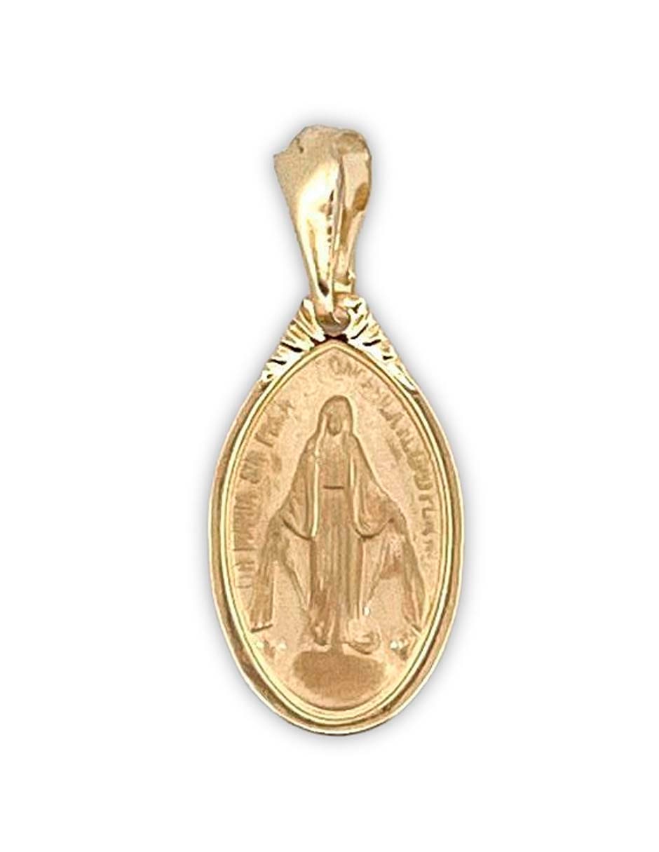 Medalla ovalada Argo Joyeros religioso virgen de guadalupe de oro 14 K