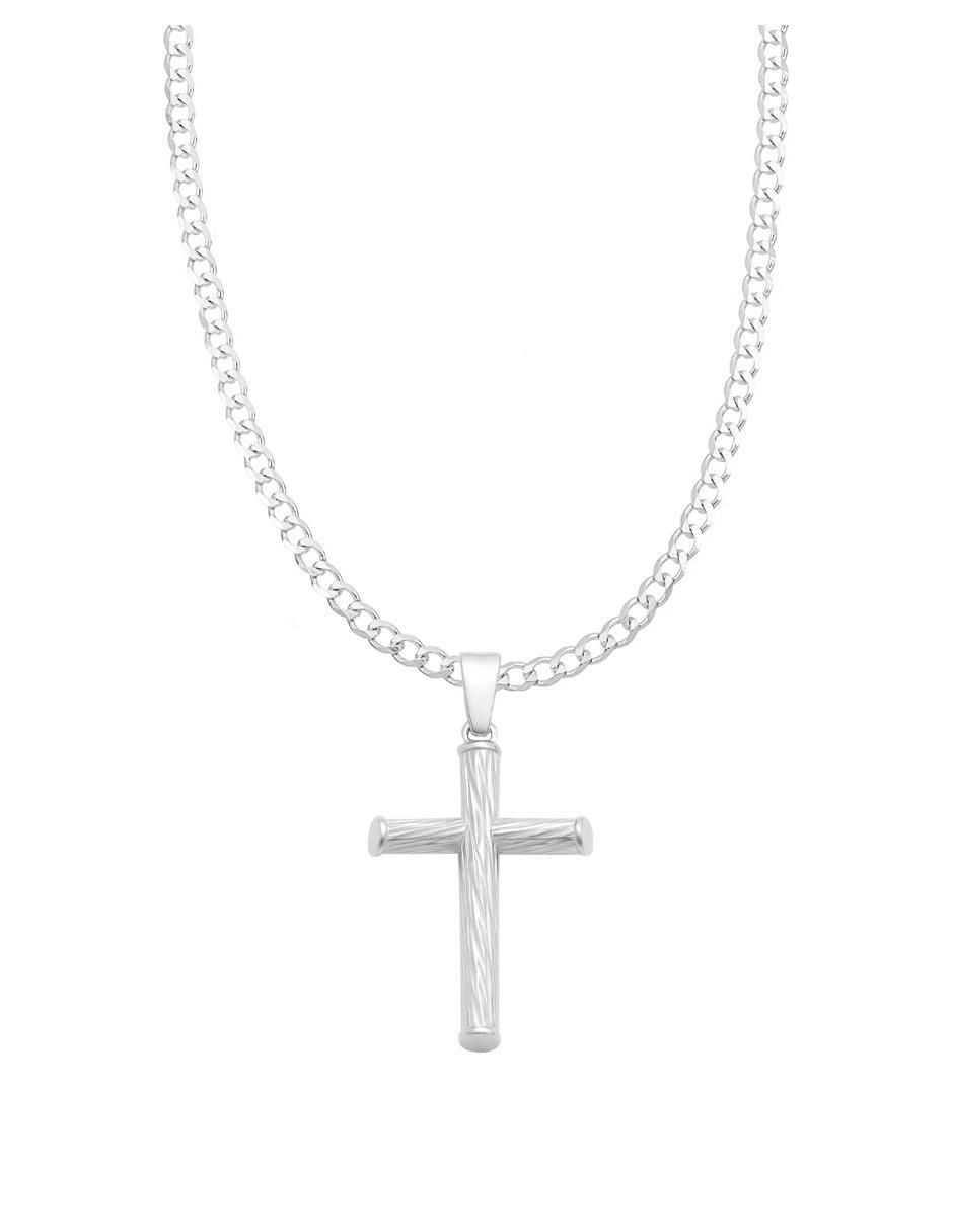 Collar con dije de cruz de plata P 925 Collar con dije de cruz de plata P 925