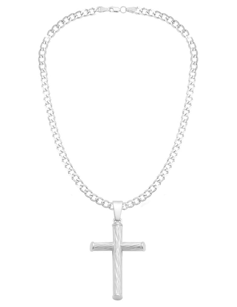 Collar con dije cruz de plata P 925 2