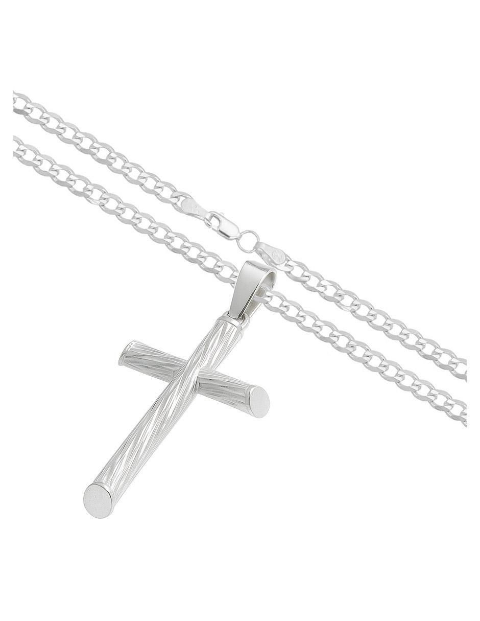 Collar con dije cruz de plata P 925 3